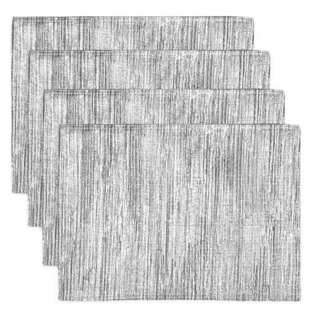 Noritake Colorwave Fabric Placemats Grey 18"x13" Machine Wash Set of 4 Gray